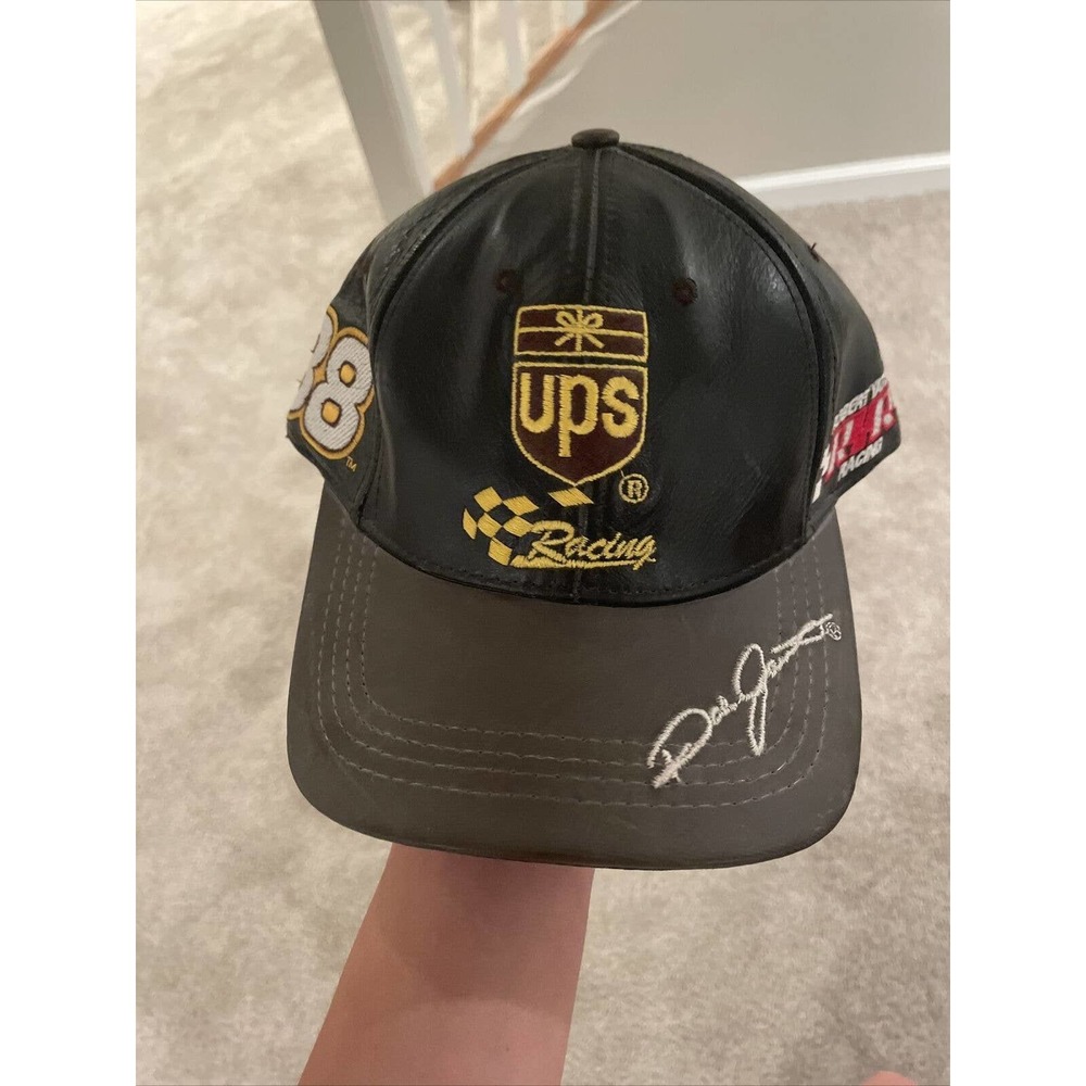 Vintage Nascar UPS Racing Credit #88 Racing BASEBALL LEATHER HAT/CAP